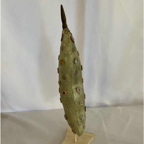 Stuffed Fabric Button Decorative Trees-set of 2 - Picture 5 of 15